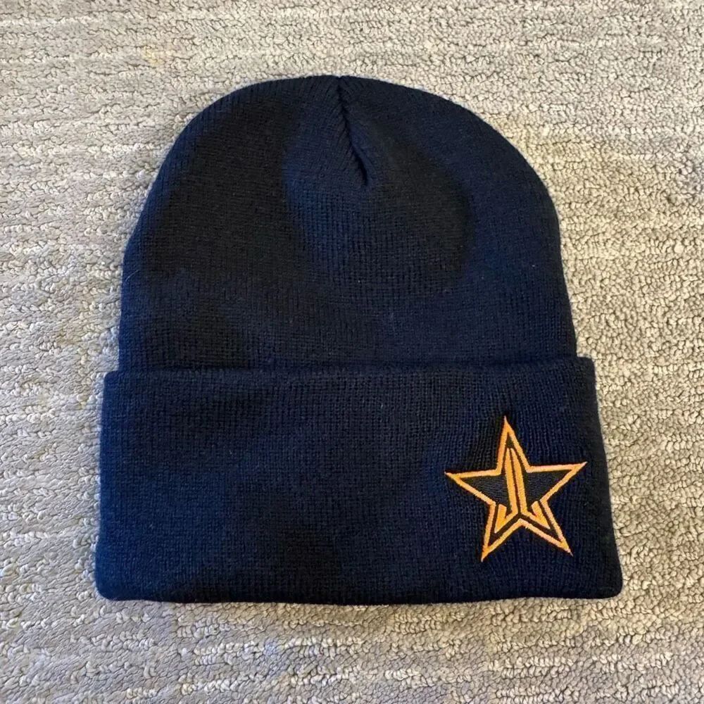 Jeffree Star Cosmetics Halloween Box‎ Exclusive Black Orange Logo Beanie NEW